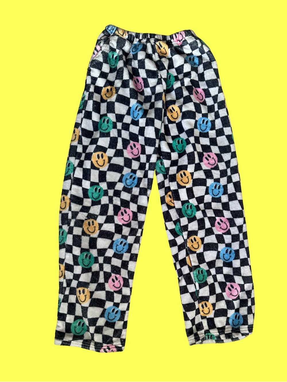 ISCREAM Black White Checkered Smiley Face PJs $38 SIZE L (GIRLS) Sleepover Funky